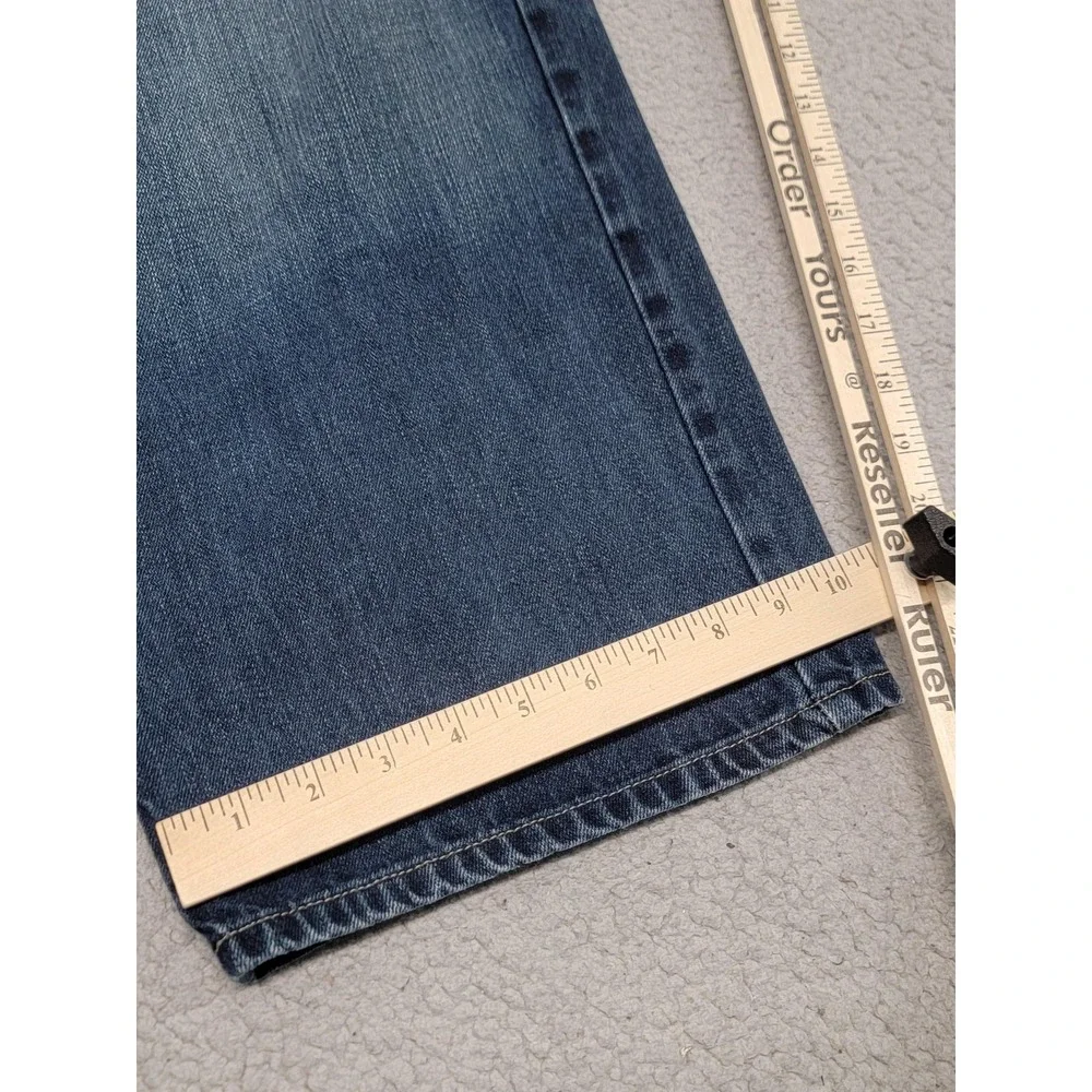 Polo Jeans Co Ralph Lauren Jeans Mens 38x32 (Fits 37x31) Baggy Blue Distress Y2K
